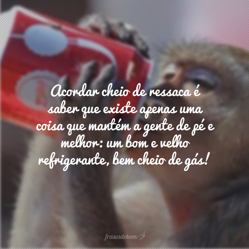 Acordar cheio de ressaca é saber que existe apenas uma coisa que mantém a gente de pé e melhor: um bom e velho refrigerante, bem cheio de gás!