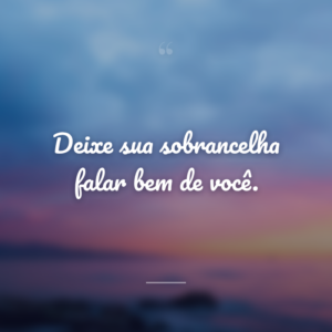 Deixe sua sobrancelha falar bem de você.