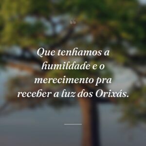 Que tenhamos a humildade e o merecimento pra receber a luz dos Orixás.