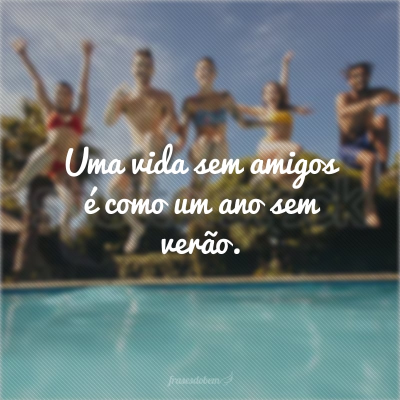 Uma vida sem amigos é como um ano sem verão.