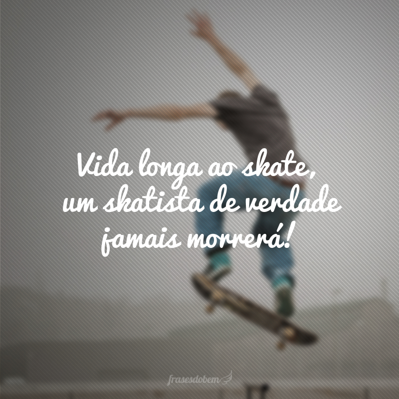 Vida longa ao skate, um skatista de verdade jamais morrerá!