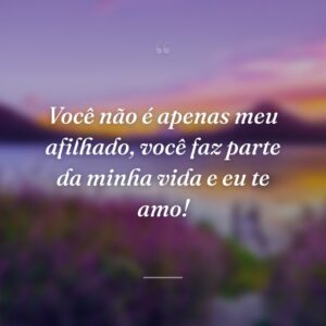 Você não é apenas meu afilhado, você faz parte da minha vida e eu te amo!