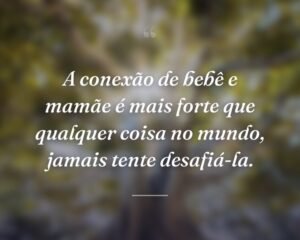 A conexão de bebê e mamãe é mais forte que qualquer coisa no mundo, jamais tente desafiá-la.