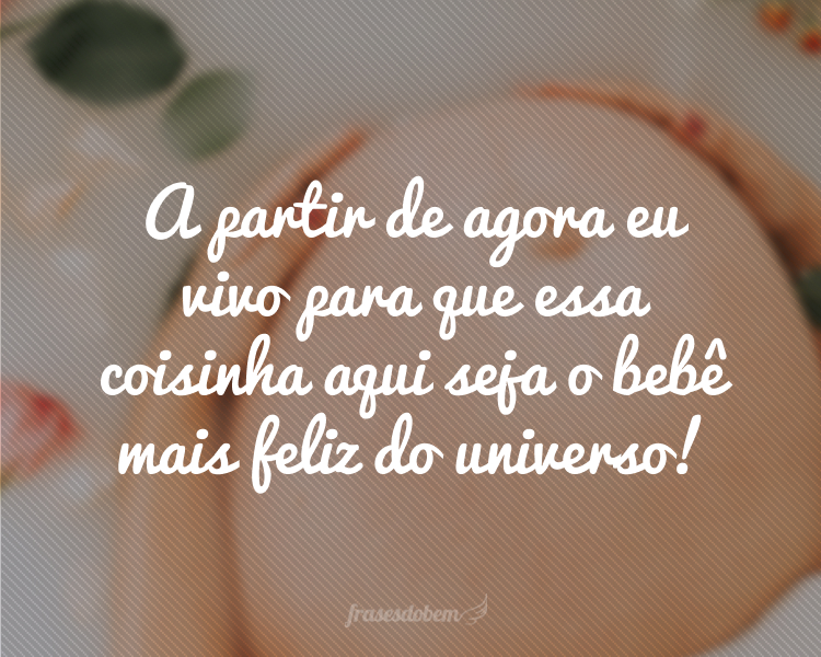 A partir de agora eu vivo para que essa coisinha aqui seja o bebê mais feliz do universo!