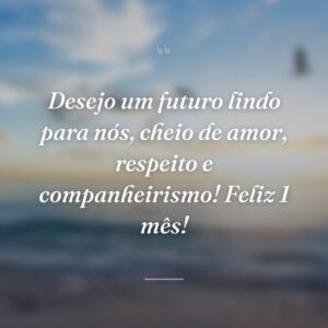 Desejo um futuro lindo para nós, cheio de amor, respeito e companheirismo! Feliz 1 mês!