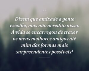 Dizem que amizade a gente escolhe, mas não acredito nisso. A vida se encarregou de trazer os meus melhores amigos até mim das formas mais surpreendentes possíveis!