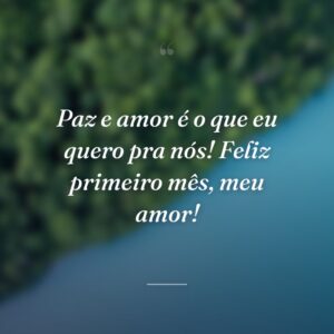 Paz e amor é o que eu quero pra nós! Feliz primeiro mês, meu amor!