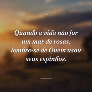 Quando a vida não for um mar de rosas, lembre-se de Quem usou seus espinhos.