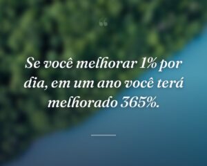 Se você melhorar 1% por dia, em um ano você terá melhorado 365%.