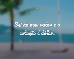 Sei do meu valor e a cotação é dólar.