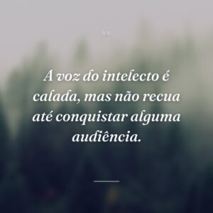 A voz do intelecto é calada, mas não recua até conquistar alguma audiência.