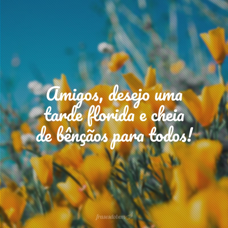 Amigos, desejo uma tarde florida e cheia de bênçãos para todos!