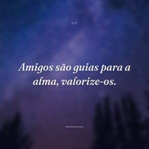 Amigos são guias para a alma, valorize-os.
