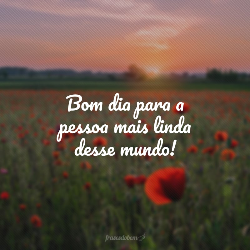 Bom dia para a pessoa mais linda desse mundo!