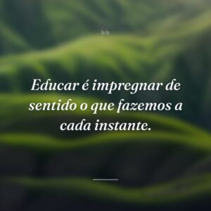 Educar é impregnar de sentido o que fazemos a cada instante.