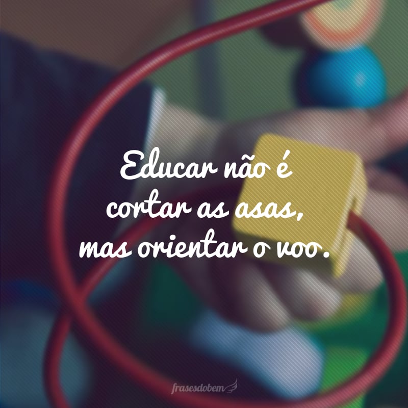 Educar não é cortar as asas, mas orientar o voo.