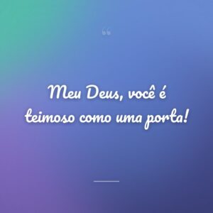 Meu Deus, você é teimoso como uma porta!