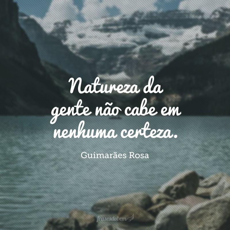 Natureza da gente não cabe em nenhuma certeza.