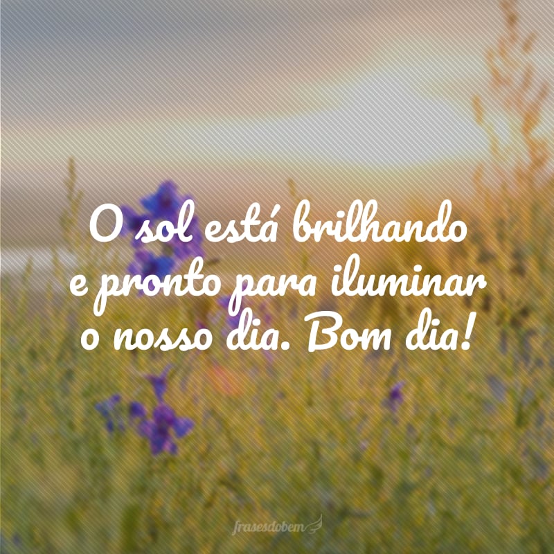 O sol está brilhando e pronto para iluminar o nosso dia. Bom dia!