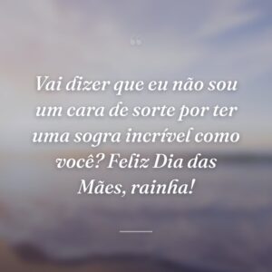 Vai dizer que eu não sou um cara de sorte por ter uma sogra incrível como você? Feliz Dia das Mães, rainha!
