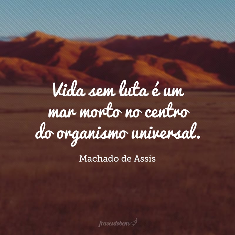 Vida sem luta é um mar morto no centro do organismo universal.
