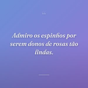 Admiro os espinhos por serem donos de rosas tão lindas.