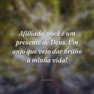 Afilhado, você é um presente de Deus. Um anjo que veio dar brilho à minha vida!