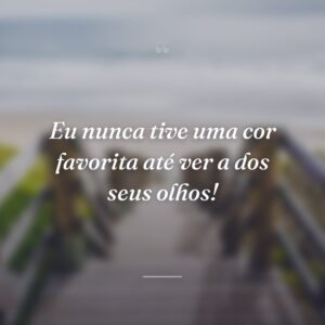 Eu nunca tive uma cor favorita até ver a dos seus olhos!