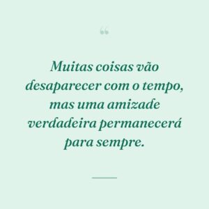 Muitas coisas vão desaparecer com o tempo, mas uma amizade verdadeira permanecerá para sempre.