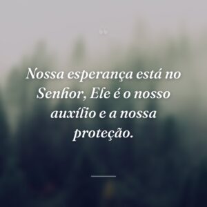 Nossa esperança está no Senhor, Ele é o nosso auxílio e a nossa proteção.