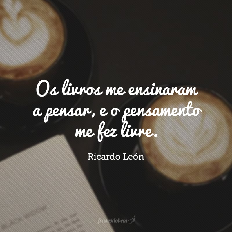 Os livros me ensinaram a pensar, e o pensamento me fez livre.