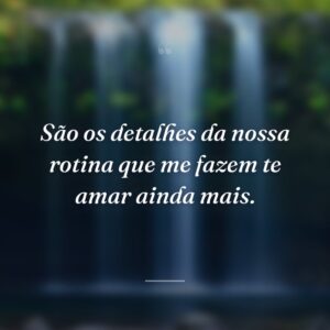 São os detalhes da nossa rotina que me fazem te amar ainda mais.