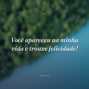 Você apareceu na minha vida e trouxe felicidade!