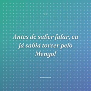 Antes de saber falar, eu já sabia torcer pelo Mengo!