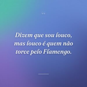 Dizem que sou louco, mas louco é quem não torce pelo Flamengo.
