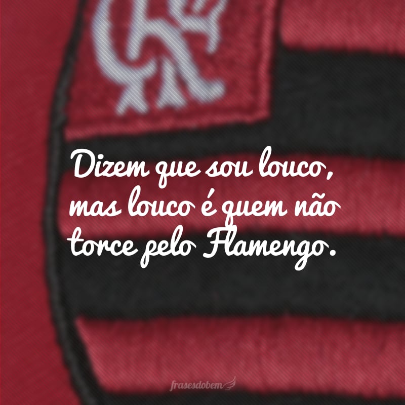 Dizem que sou louco, mas louco é quem não torce pelo Flamengo. 