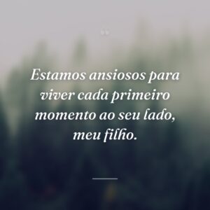 Estamos ansiosos para viver cada primeiro momento ao seu lado, meu filho.