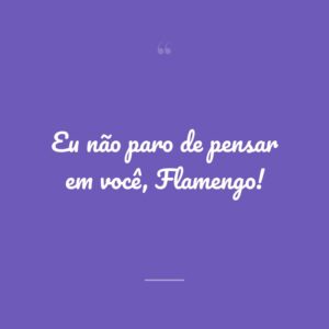 Eu não paro de pensar em você, Flamengo!