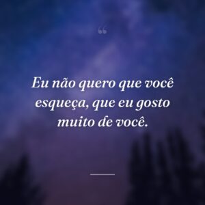 Eu não quero que você esqueça, que eu gosto muito de você.