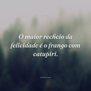 O maior recheio da felicidade é o frango com catupiri.