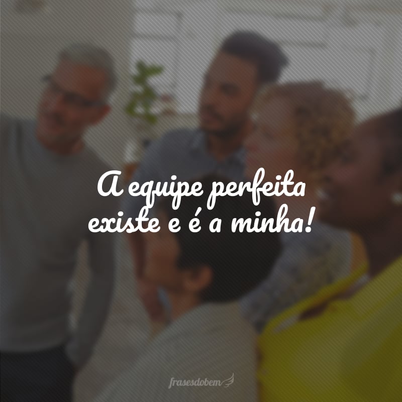 A equipe perfeita existe e é a minha!