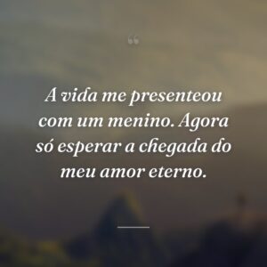 A vida me presenteou com um menino. Agora só esperar a chegada do meu amor eterno.