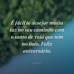 É fácil te desejar muita luz no seu caminho com o tanto de vela que tem no bolo. Feliz aniversário.