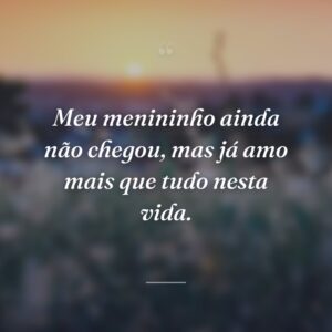 Meu menininho ainda não chegou, mas já amo mais que tudo nesta vida.