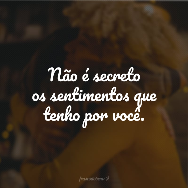 Não é secreto os sentimentos que tenho por você.