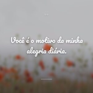 Você é o motivo da minha alegria diária.
