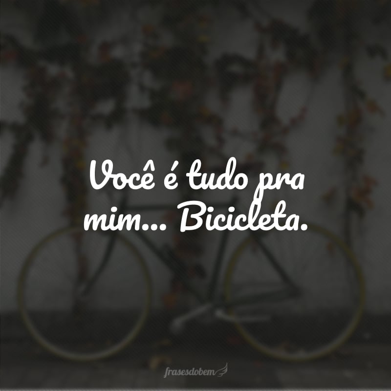 Você é tudo pra mim... Bicicleta.