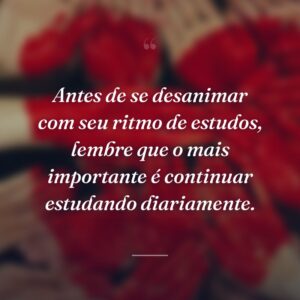Antes de se desanimar com seu ritmo de estudos, lembre que o mais importante é continuar estudando diariamente.