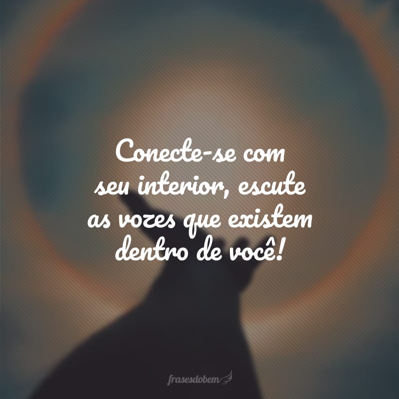 Conecte-se com seu interior, escute as vozes que existem dentro de você!