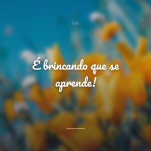 É brincando que se aprende!